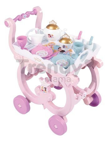 Servírovací stolík Disney Princess XL Tea Trolley Smoby s veľkou čajovou súpravou 17 dielov