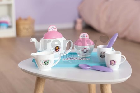 Čajová súprava na tácke Gabby Tea Set Smoby s dvoma šálkami 8 doplnkov
