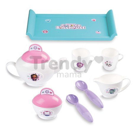 Čajová súprava na tácke Gabby Tea Set Smoby s dvoma šálkami 8 doplnkov