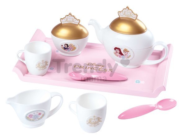 Čajová súprava na tácke Disney Princess Tea set Smoby ružová s 8 doplnkami