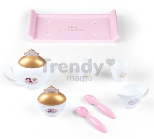 Čajová súprava na tácke Disney Princess Tea set Smoby ružová s 8 doplnkami