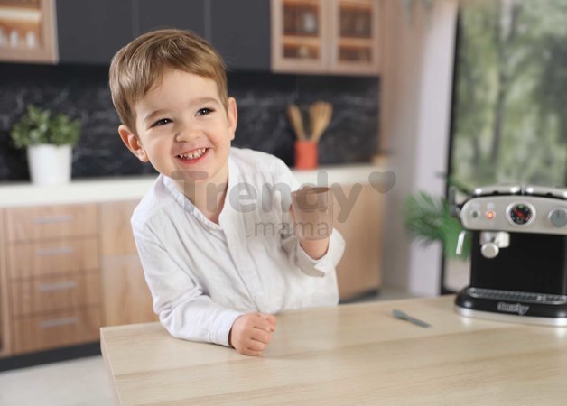 Kávovar elektronický Espresso Coffee Machine Smoby s realistickým zvukom a svetlom s magickými šálkami 7 doplnkov