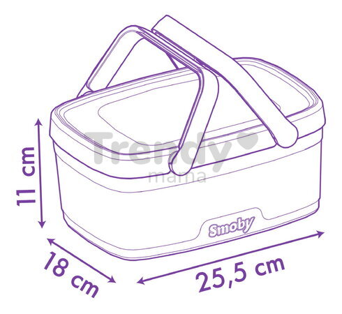 Piknikový košík a stolík 2v1 Stitch Picnic Basket Smoby 16 doplnkov s obedovou súpravou