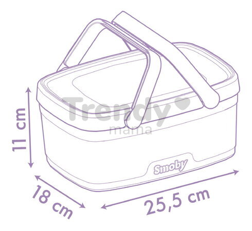 Piknikový košík a stolík 2v1 Gabby Picnic Basket Smoby 14 doplnkov s obedovou súpravou