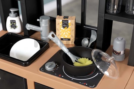 Kuchynka moderná Loft Industrial Kitchen Smoby s kávovarom a funkčnými spotrebičmi a 32 doplnkami 50 cm pracovná doska