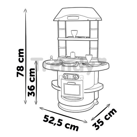 Kuchynka Nova Kitchen Smoby v minimalistickom dizajne s 13 doplnkami výška 78 cm
