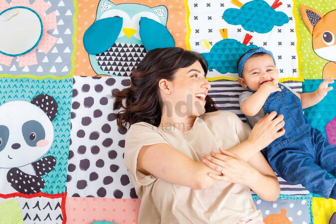 Hracia deka Maxi Zoo Giant Sensory Discovery Mat Infantino so zrkadielkom 167,5*127 cm od 0 mes