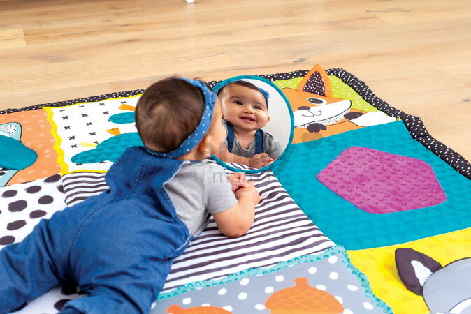 Hracia deka Maxi Zoo Giant Sensory Discovery Mat Infantino so zrkadielkom 167,5*127 cm od 0 mes