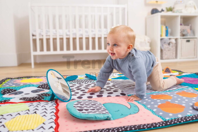 Hracia deka Maxi Zoo Giant Sensory Discovery Mat Infantino so zrkadielkom 167,5*127 cm od 0 mes