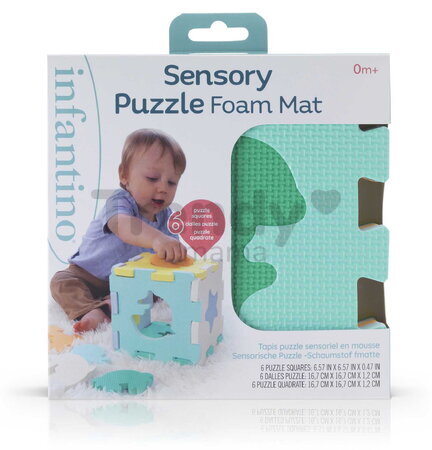 Penové puzzle Sensory Puzzle Foam Mat Infantino extra silné 50*33 cm od 0 mes INF313101