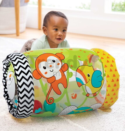 Nafukovací valec Džungľa Jungle Peek & Roll Infantino s rolničkami od 6 mes INF315003-01