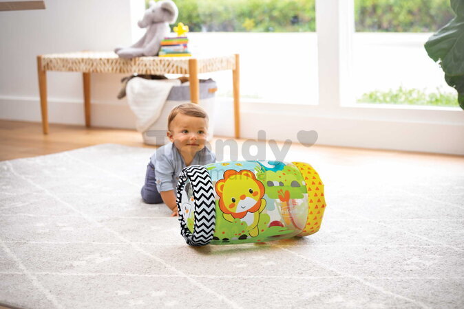 Nafukovací valec Džungľa Jungle Peek & Roll Infantino s rolničkami od 6 mes INF315003-01
