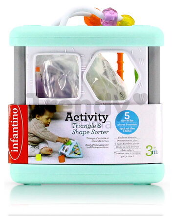Didaktický trojhran s aktivitami Activity Triangle & Shape Sorter Infantino s vkladacími tvarmi od 3 mes INF315178-01