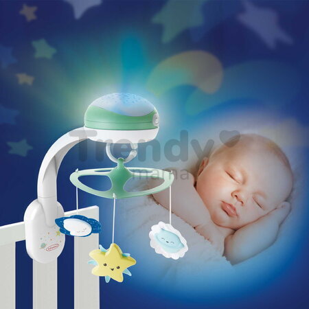Hudobný kolotoč nad postieľku 3in1 Projector Musical Mobile Infantino s projektorom a nočným svetlom zelený od 0 mes