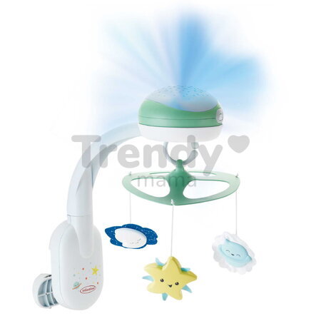 Hudobný kolotoč nad postieľku 3in1 Projector Musical Mobile Infantino s projektorom a nočným svetlom zelený od 0 mes