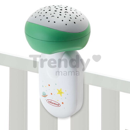 Hudobný kolotoč nad postieľku 3in1 Projector Musical Mobile Infantino s projektorom a nočným svetlom zelený od 0 mes