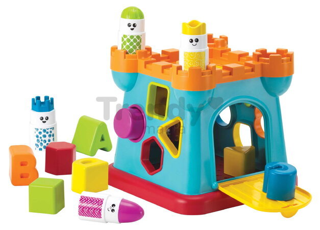 Hrad s vkladacími tvarmi Activity Shape Sorting Castle Infantino s počítadlom od 12 mes