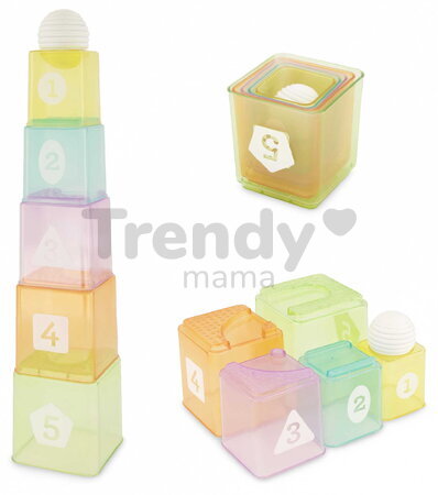 Skladacia veža Cups & Ball Learning Set Infantino s téglikmi a loptičkami od 6 mes INF315206-02