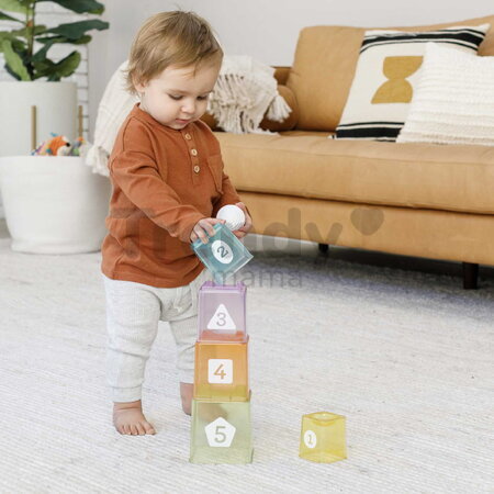 Skladacia veža Cups & Ball Learning Set Infantino s téglikmi a loptičkami od 6 mes INF315206-02