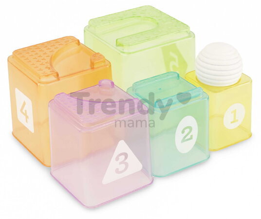 Skladacia veža Cups & Ball Learning Set Infantino s téglikmi a loptičkami od 6 mes INF315206-02