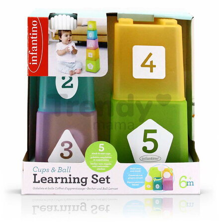 Skladacia veža Cups & Ball Learning Set Infantino s téglikmi a loptičkami od 6 mes INF315206-02