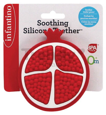 Silikónové hryzátko Granátové jablko Soothing Silicone Teether Pomegranate Infantino červené od 0 mes INF315306-01