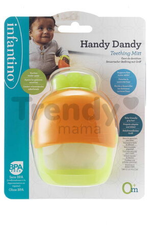 Hryzátko Handy Dandy Teething Mitt Carrot Silicone Infantino silikónové od 0 mes INF316732