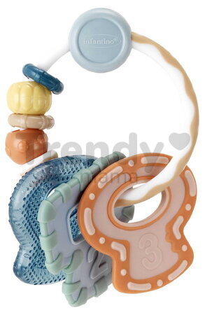 Hrkálka s hryzátkami Kľúče Cool & Chew Teether Keys Muted Color Infantino vhodná do chladničky od 0 mes INF316823