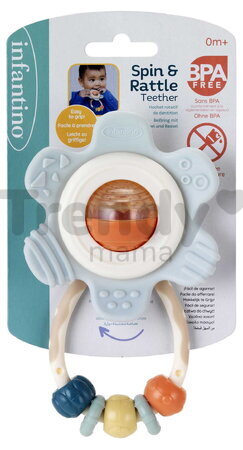 Hrkálka s hryzátkom Spin & Teethe Rattle Muted Color Infantino od 0 mes INF316826