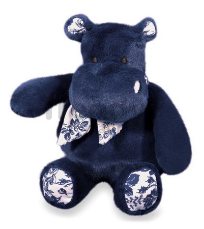 Plyšový hrošík so šatkou Hippo Bandana Navy Blue Histoire d’ Ours modrý 22 cm od 0 mes