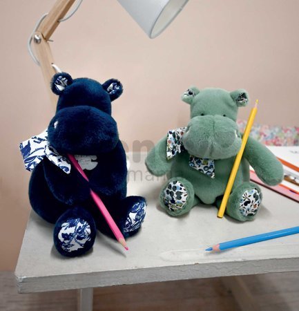 Plyšový hrošík so šatkou Hippo Bandana Navy Blue Histoire d’ Ours modrý 22 cm od 0 mes