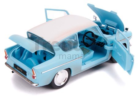 Autíčko Ford Anglia 1959 s figúrkou Harry Potter Jada kovové s otvárateľnými dverami dĺžka 19 cm 1:24