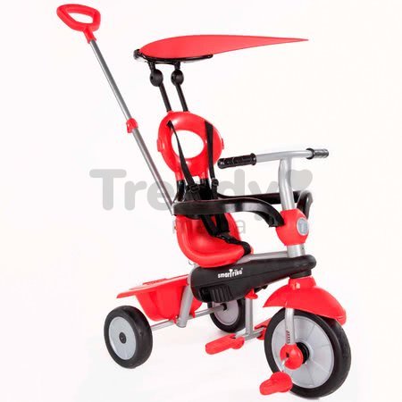 Trojkolka Zoom Red 4in1 smarTrike Touch Steering červená s gumenými kolesami a tlmičom na kolese od 10 mes