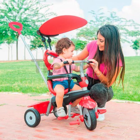 Trojkolka Zoom Red 4in1 smarTrike Touch Steering červená s gumenými kolesami a tlmičom na kolese od 10 mes