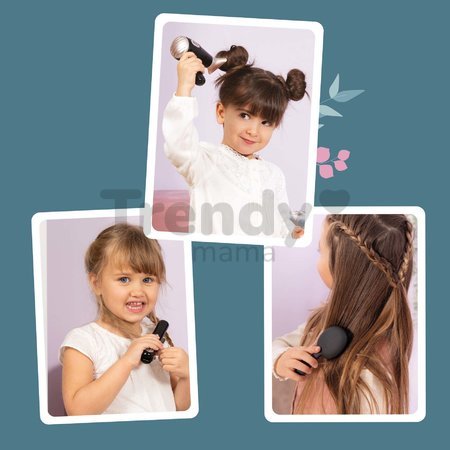 Kaderníčka s elektronickým sušičom na vlasy My Beauty Hair Set Smoby s kulmou kefou hrebeňom a doplnkami do vlasov