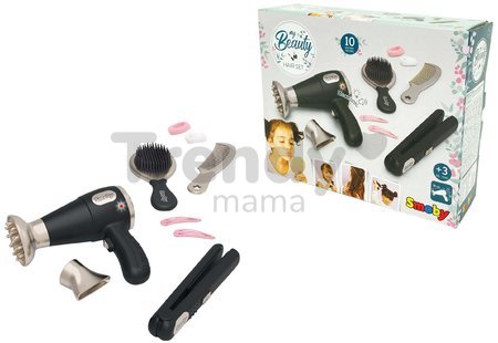 Kaderníčka s elektronickým sušičom na vlasy My Beauty Hair Set Smoby s kulmou kefou hrebeňom a doplnkami do vlasov