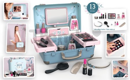 Kozmetický kufrík My Beauty Vanity 3in1 Smoby kaderníctvo a kozmetika s nechtovým štúdiom s 13 doplnkami