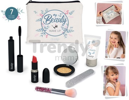 Kozmetická taštička s kozmetikou My Beauty Make Up Set Smoby so špirálou, rúžom, očný tieň so štetcom a pilníkom