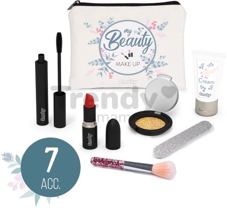 Kozmetická taštička s kozmetikou My Beauty Make Up Set Smoby so špirálou, rúžom, očný tieň so štetcom a pilníkom