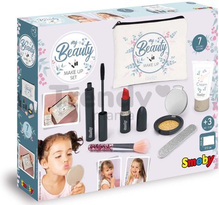 Kozmetická taštička s kozmetikou My Beauty Make Up Set Smoby so špirálou, rúžom, očný tieň so štetcom a pilníkom