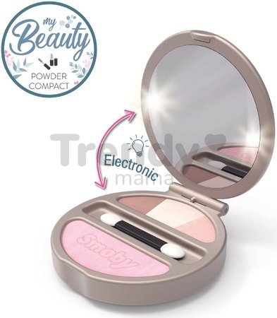 Púder na tvár My Beauty Powder Compact Smoby so zrkadielkom a svetlom a tiene na oči