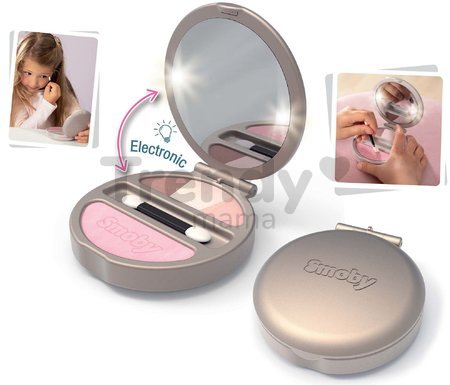 Púder na tvár My Beauty Powder Compact Smoby so zrkadielkom a svetlom a tiene na oči