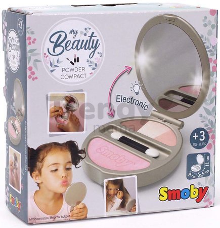 Púder na tvár My Beauty Powder Compact Smoby so zrkadielkom a svetlom a tiene na oči