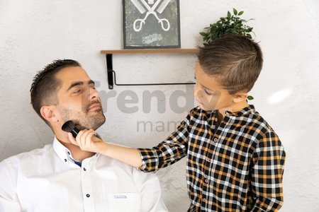 Holičský opasok elektronický Barber&Cut Ceinture Smoby s nožničkami žiletkou zastrihávačom fénom štetkou na holenie a 10 doplnkami