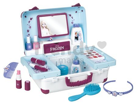 Kozmetický kufrík Frozen My Beauty Vanity Smoby pre kaderníčku nechtové štúdio a make up kozmetičku s 13 doplnkami