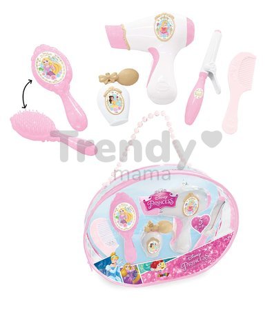 Kozmetická taštička Disney Princess Beauty Bag Smoby so sušičom na vlasy a 5 doplnkov