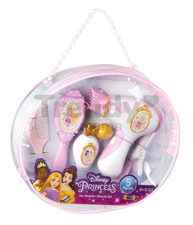Kozmetická taštička Disney Princess Beauty Bag Smoby so sušičom na vlasy a 5 doplnkov