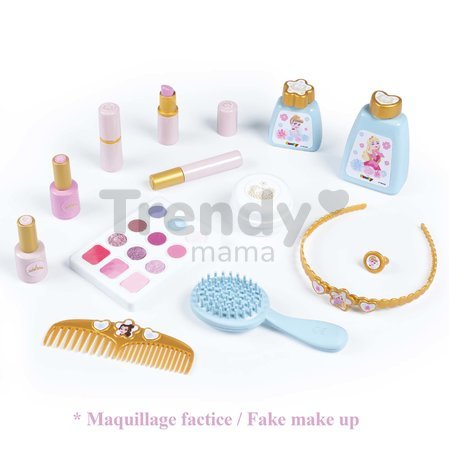 Kozmetický kufrík Disney Princess Beauty Vanity Smoby kaderníctvo a kozmetika s nechtovým štúdiom s 13 doplnkami