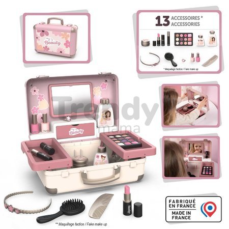 Kozmetický kufrík s kaderníctvom My Beauty Vanity 3v1 Smoby a nechtové štúdio s 13 doplnkami