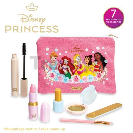 Kozmetická taštička s kozmetikou Princezné Disney Make Up Set Smoby so špirálou rúžom očný tieň so štetcom a pilník